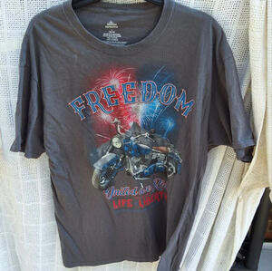 Patriotic United we Ride Biker tee L